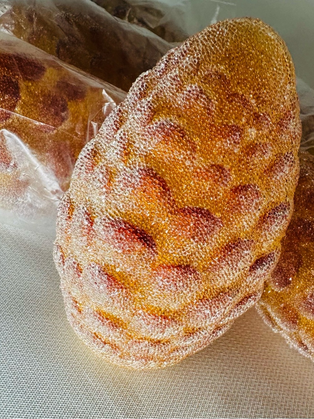 Set of 6 Vintage Pine Cone Christmas Light Covers Textured Plastic Amber Gold